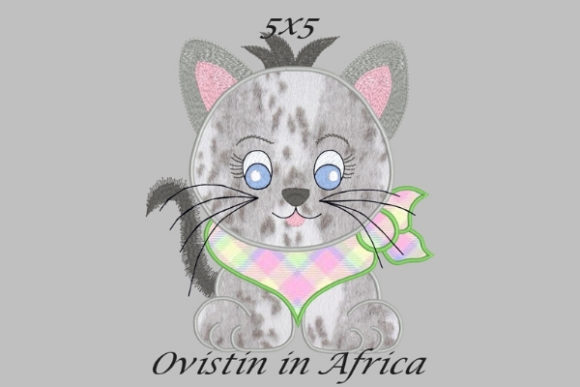 Adorable Cool Baby Kitten Small Embroidery