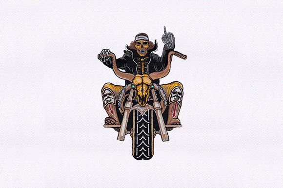 Bike Rider: A Playful Halloween Embroidery Pick