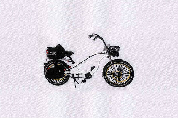 Black Bicycle Trunk Embroidery Design