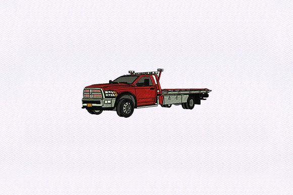 Car Tow Truck Embroidery Design