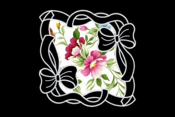 Charming Bows Satin Applique Quilt Block
