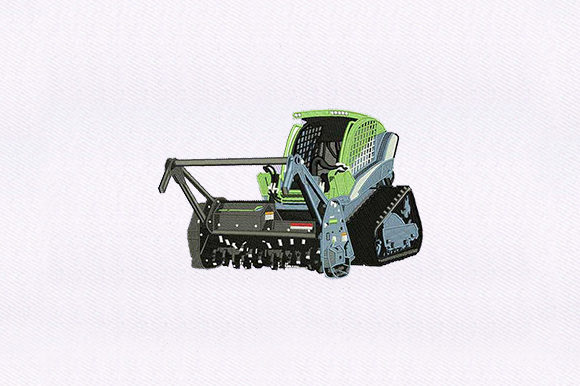 Combine Harvester Embroidery Design