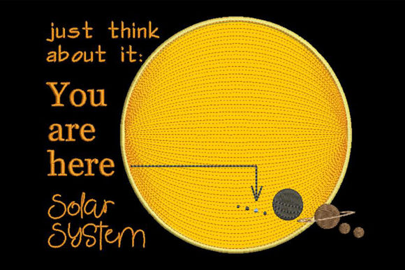 Cute Solar System Applique with Quote