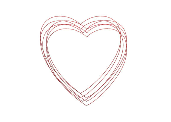 Heart Scribble Stitch: A Charming Embroidery Design