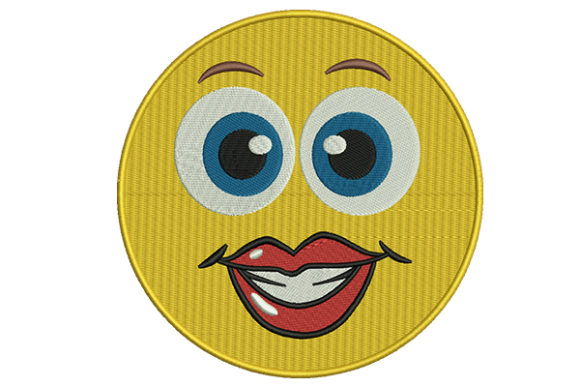 Lips Emoji: A Playful Holiday Embroidery Pick