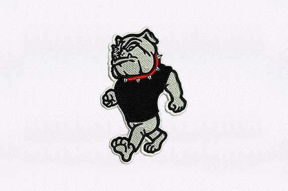 Walking Bulldog Embroidery Design